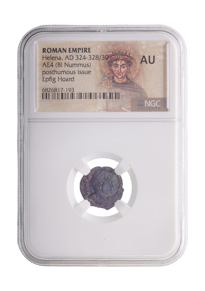Roman Bronze AE Of Helena (AD 324–337) Epfig Hoard NGC