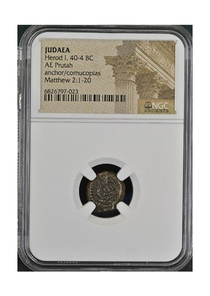 Herod I Judaea AE Prutah (40-4 BC) NGC