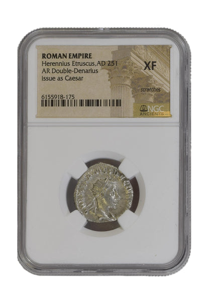 Roman Silver Antoninianus Of Herennius Etruscus (AD 251) NGC