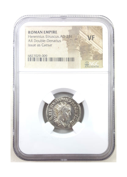 Roman Silver Antoninianus Of Herennius Etruscus (AD 251) NGC