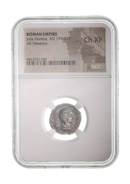 Julia Domna Roman Silver Denarius (AD 193-217) NGC