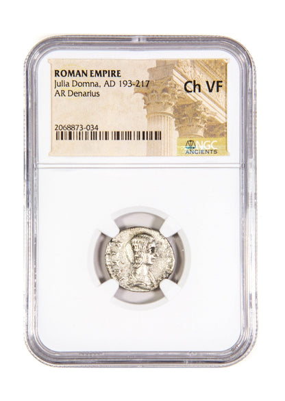 Julia Domna Roman Silver Denarius (AD 193-217) NGC