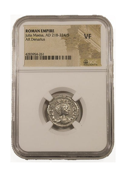 Julia Maesa Roman Silver Antoninianus (NGC Certified Slab)