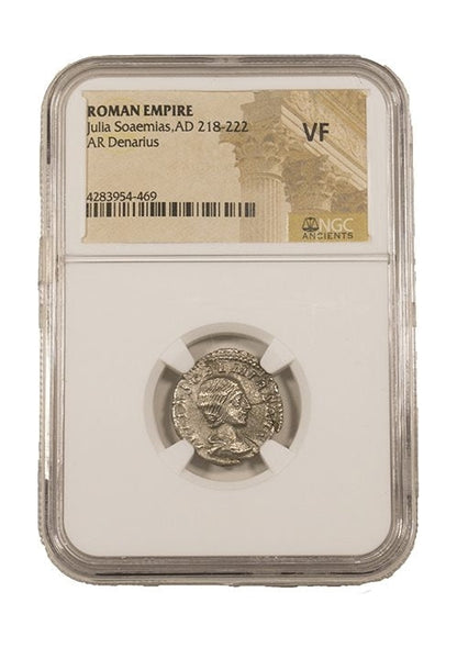 Julia Soaemias Roman Silver Antoninianus (NGC Certified Slab)