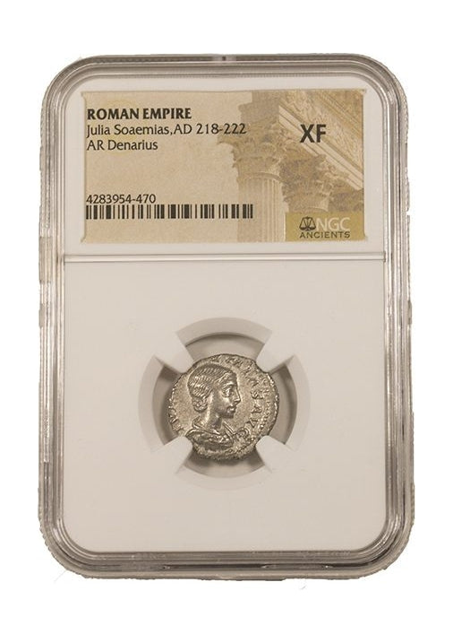 Julia Soaemias Roman Silver Antoninianus (NGC Certified Slab)