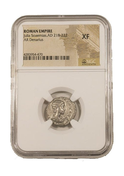Julia Soaemias Roman Silver Antoninianus (NGC Certified Slab)