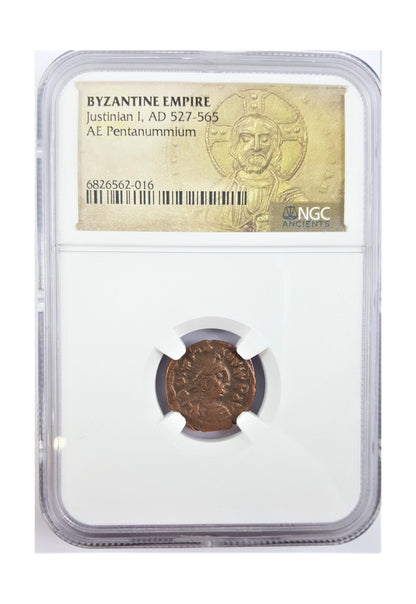 Justinian I Byzantine Empire Pentanummium (AD 527–565) – NGC Certified