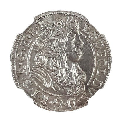 Austria Silver 3 Kreuzer Of Leopold I “The Hogmouth” (AD 1657–1705) NGC