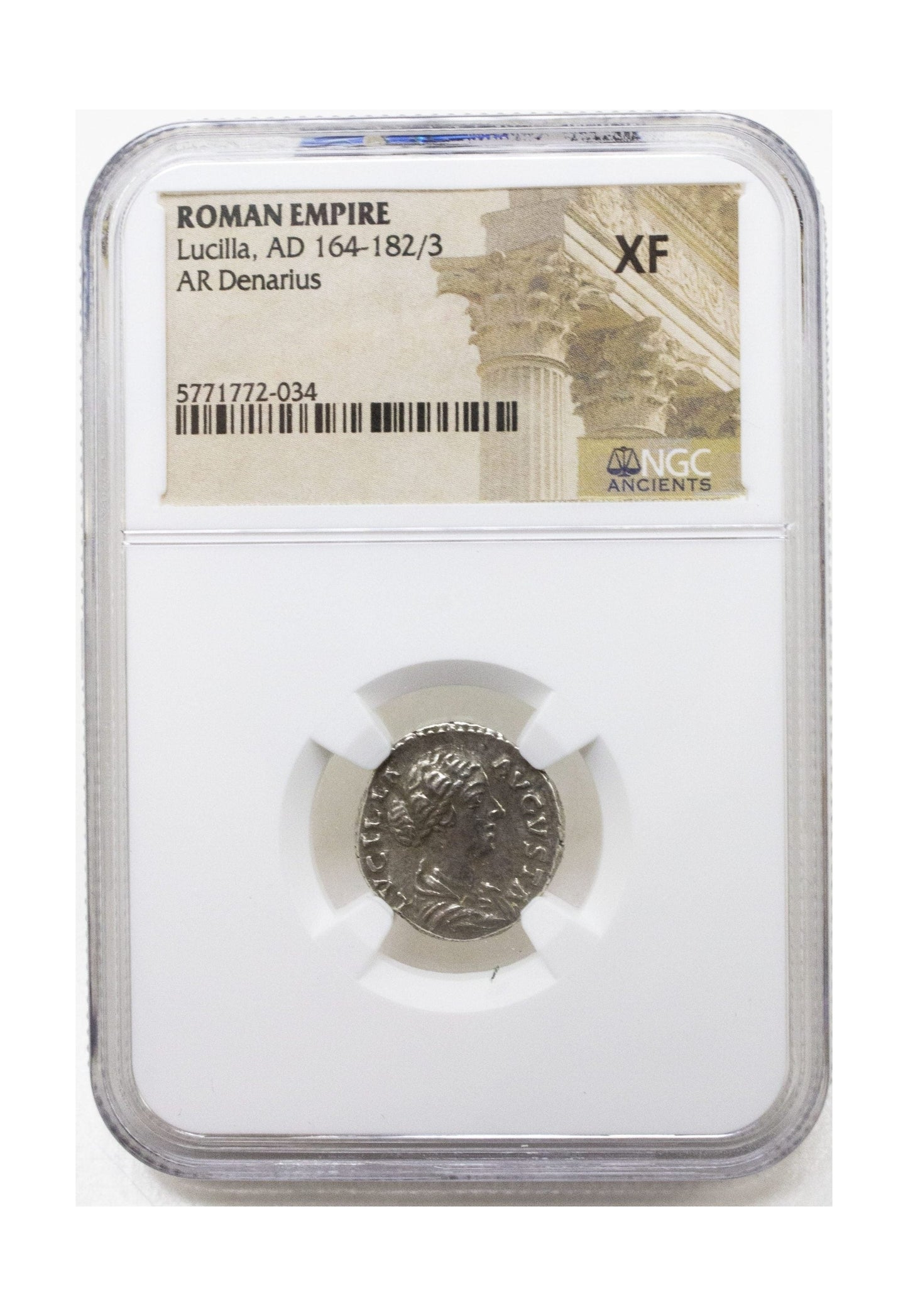 Lucilla Roman AR Denarius (NGC Slabbed) — Coins from the Movies