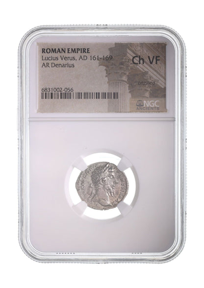 Lucius Verus Roman AR Denarius (NGC Certified Slab)