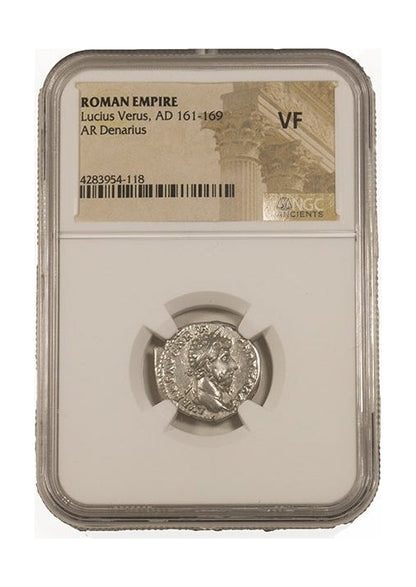 Lucius Verus Roman AR Denarius (NGC Certified Slab)