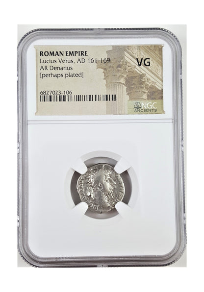 Lucius Verus Roman AR Denarius (NGC Certified Slab)