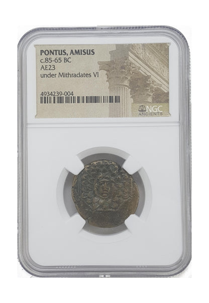 Pontus, Amisus – Bronze Coin Under Mithradates VI (120–63 BCE) – NGC Certified