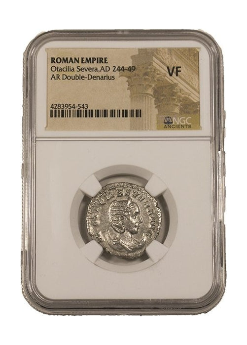 Otacilia Severa Roman Silver Antoninianus (NGC Certified Slab)
