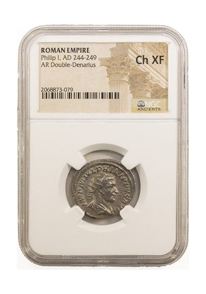 Philip I Roman Silver Antoninianus (AD 244-249) NGC