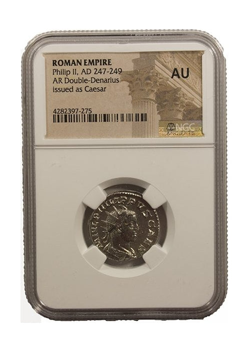Philip II Roman Silver Antoninianus (AD 247-249) NGC