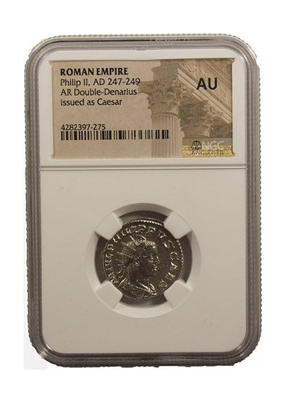 Philip II Roman Silver Antoninianus (AD 247-249) NGC