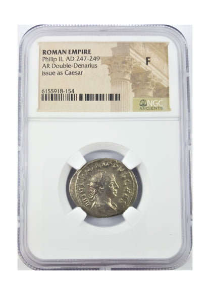 Philip II Roman Silver Antoninianus (AD 247-249) NGC