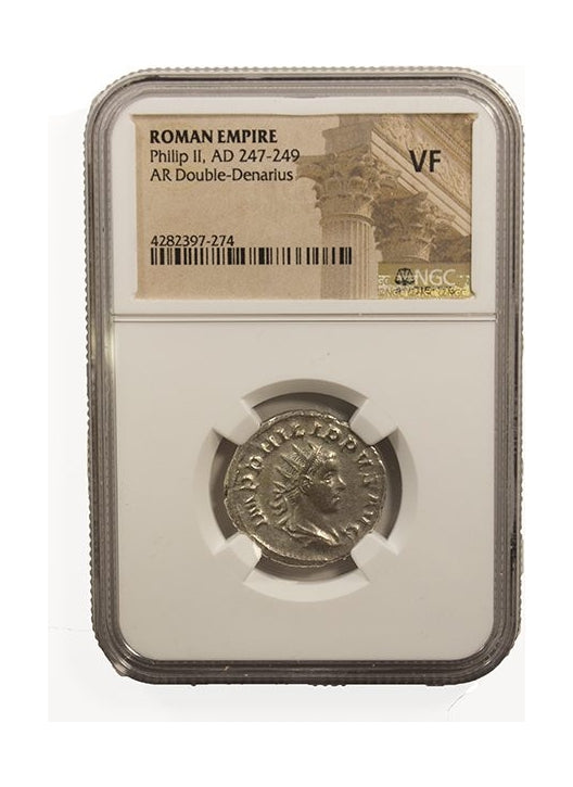 Philip II Roman Silver Antoninianus (AD 247-249) NGC