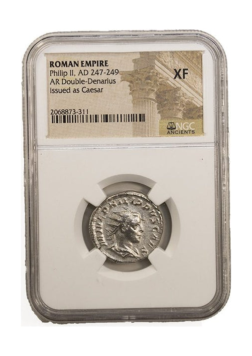 Philip II Roman Silver Antoninianus (AD 247-249) NGC