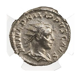 Philip II Roman Silver Antoninianus (AD 247-249) NGC