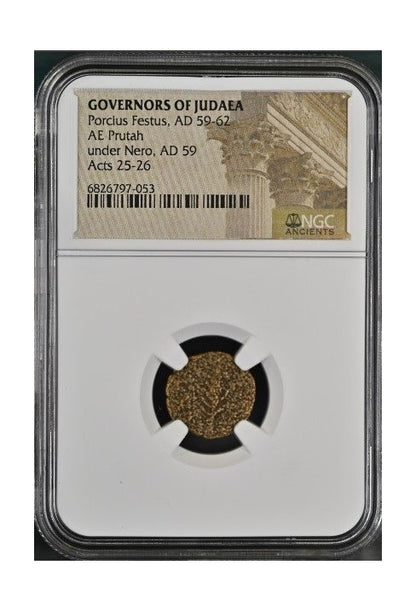 Porcius Festus Judaea AE Prutah (AD 59-62) NGC