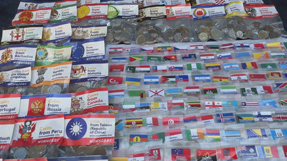 500-2000 World Coins – Organized by Country (Some Repeats)