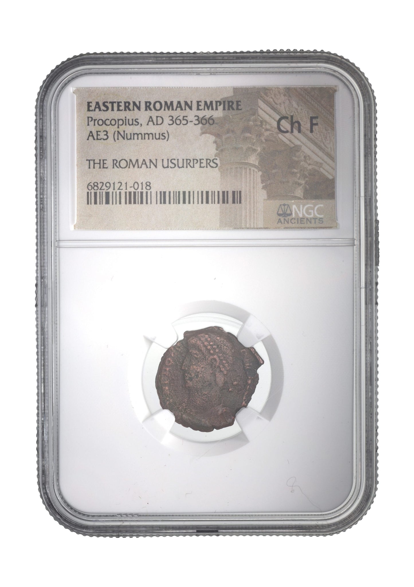 Roman Bronze AE3 Of Procopius (AD 365–366) NGC