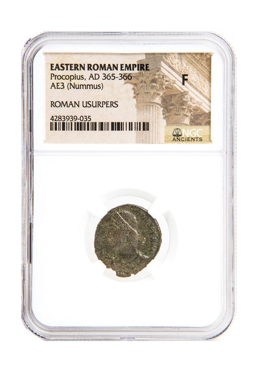 Roman Bronze AE3 Of Procopius (AD 365–366) NGC