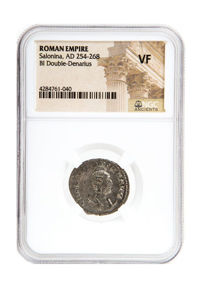 Salonina Roman Silver Antoninianus (NGC Certified Slab)