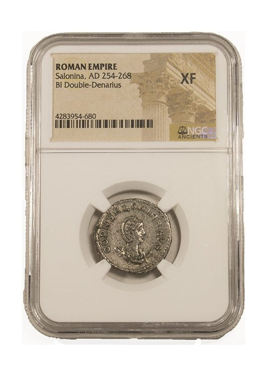 Salonina Roman Silver Antoninianus (NGC Certified Slab)