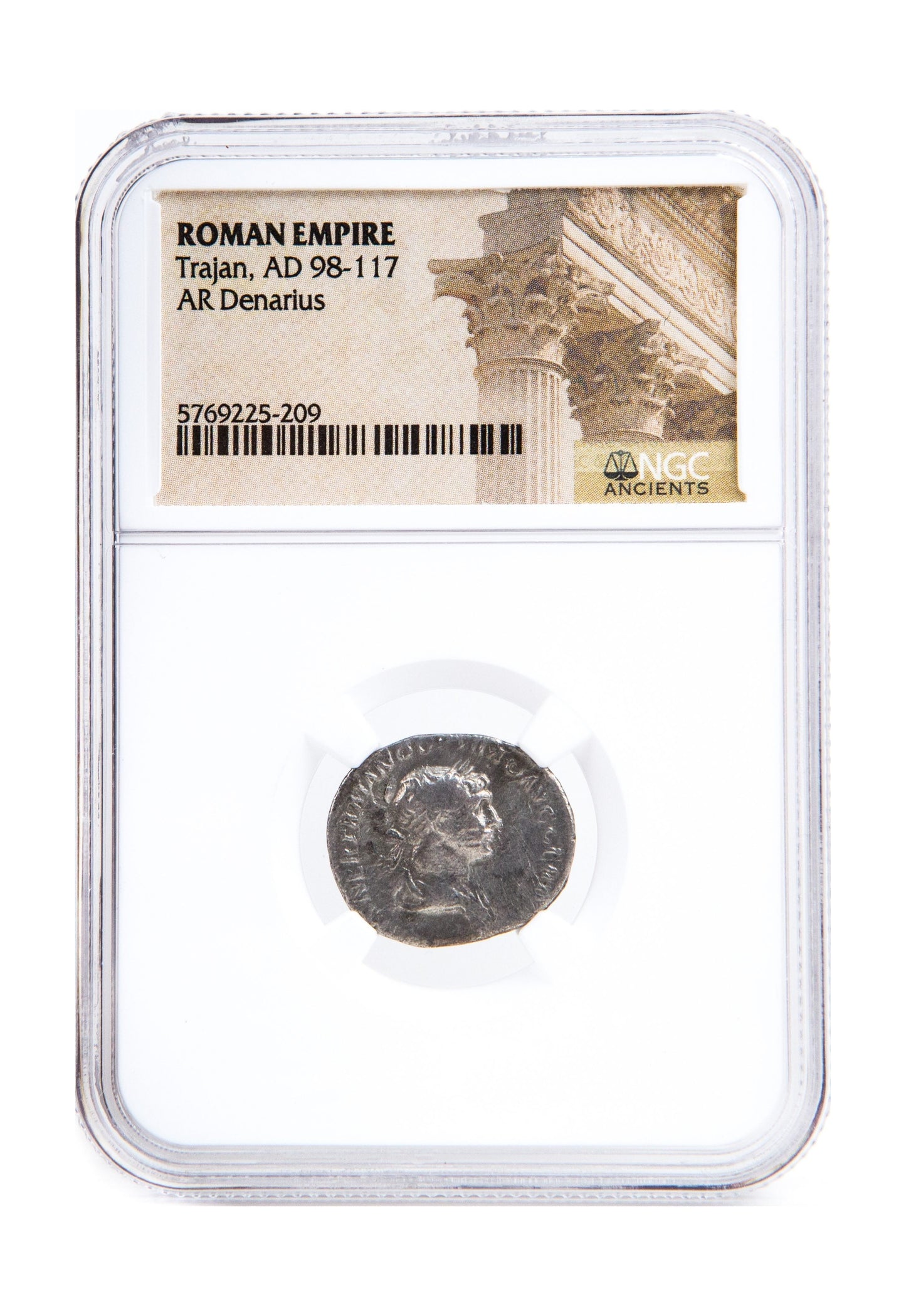 Trajan Roman AR Denarius (AD 98-117) NGC