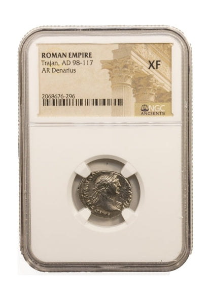 Trajan Roman AR Denarius (AD 98-117) NGC
