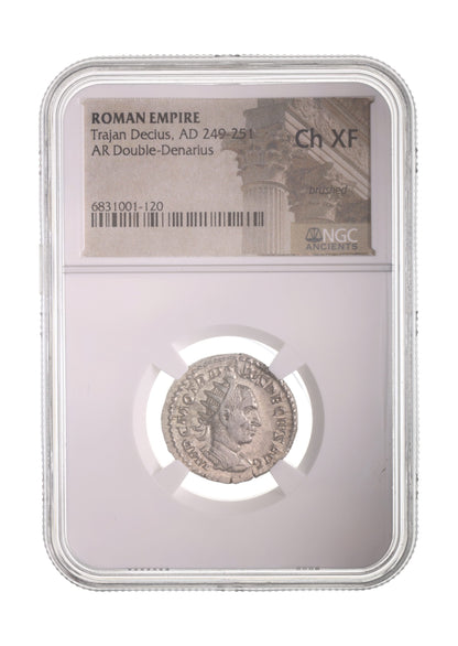 Trajan Decius Roman Silver Antoninianus (NGC Certified Slab)