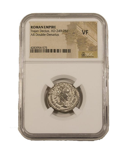 Trajan Decius Roman Silver Antoninianus (NGC Certified Slab)