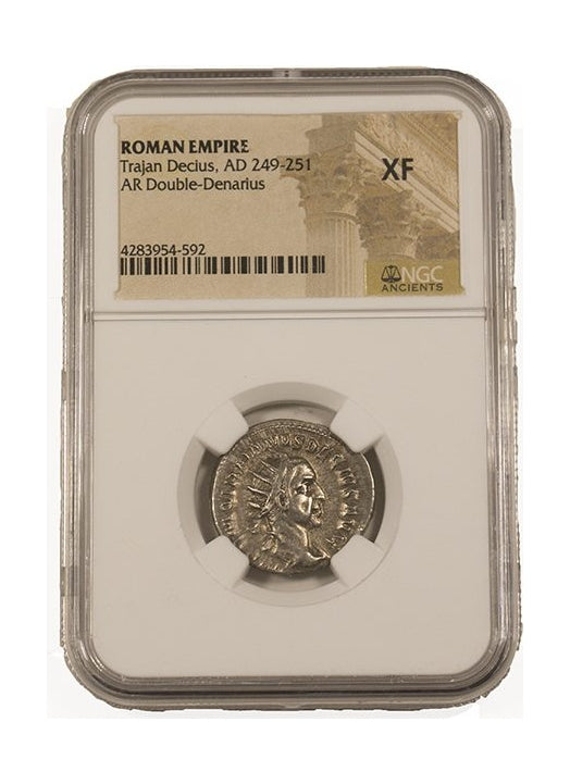 Trajan Decius Roman Silver Antoninianus (NGC Certified Slab)