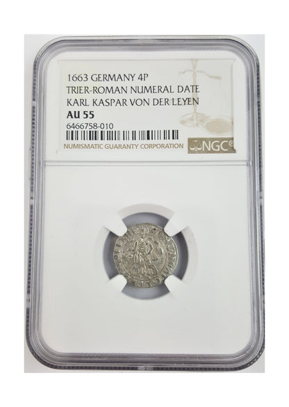 Germany 4 Pfennig (1652–1673) – Archbishopric of Trier, NGC Certified
