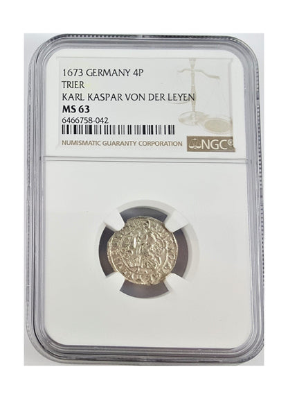 Germany 4 Pfennig (1652–1673) – Archbishopric of Trier, NGC Certified