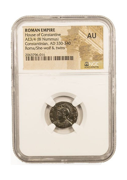 Urbs Roma Roman AE Commemorative (AD 330-346) NGC