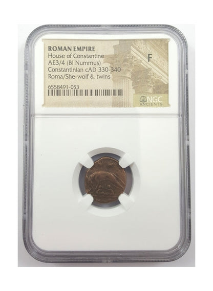 Urbs Roma Roman AE Commemorative (AD 330-346) NGC