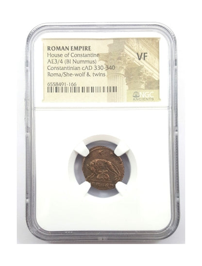 Urbs Roma Roman AE Commemorative (AD 330-346) NGC