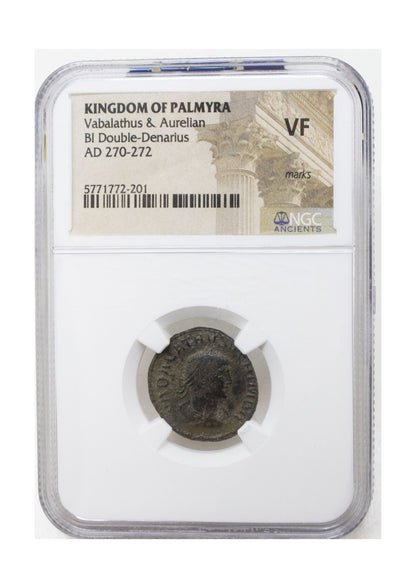 Vabalathus and Aurelian Roman AE (NGC Certified Slab)