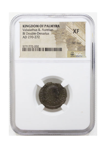 Vabalathus and Aurelian Roman AE (NGC Certified Slab)