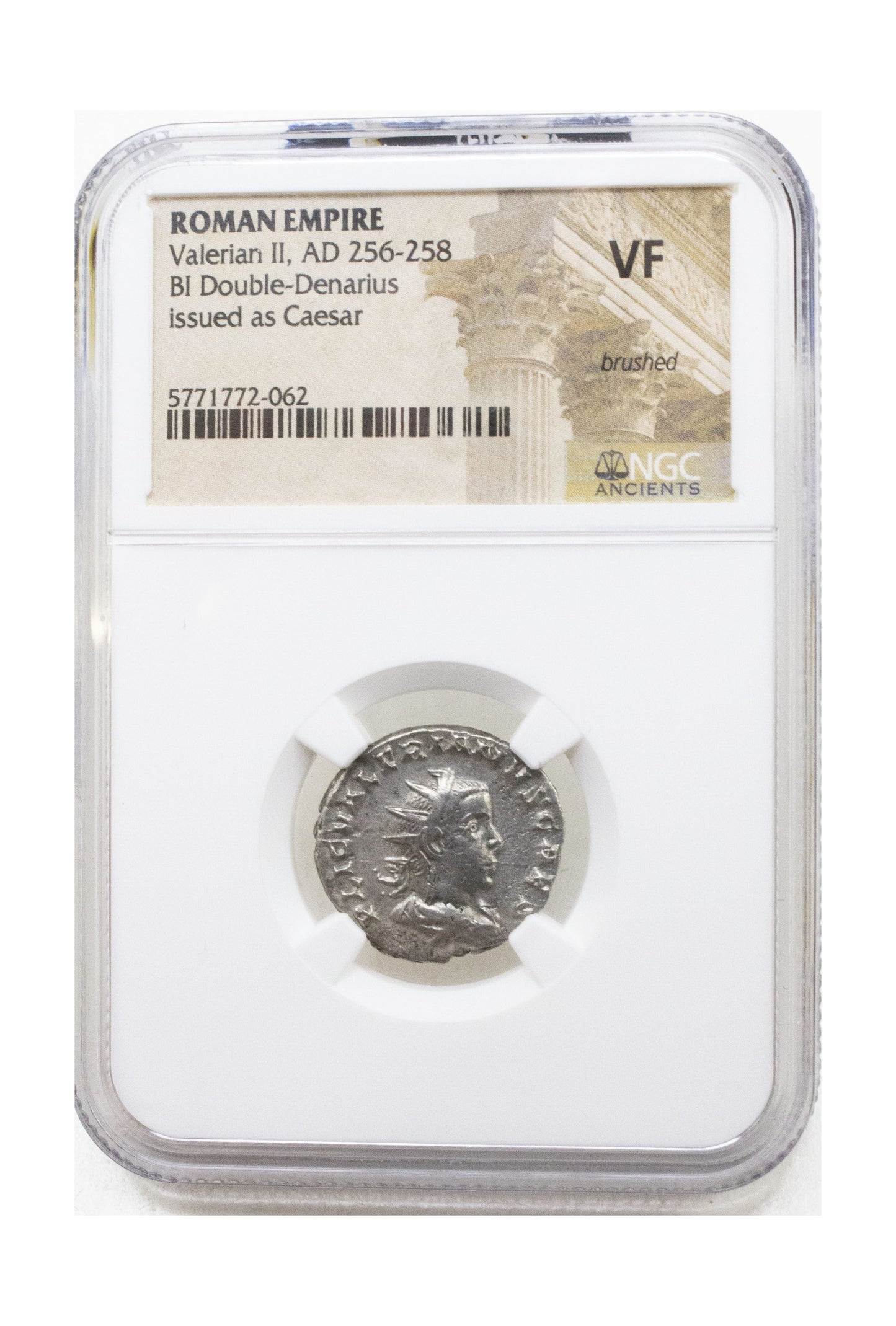 Roman Silver Antoninianus Of Valerian II (AD 253–257) NGC