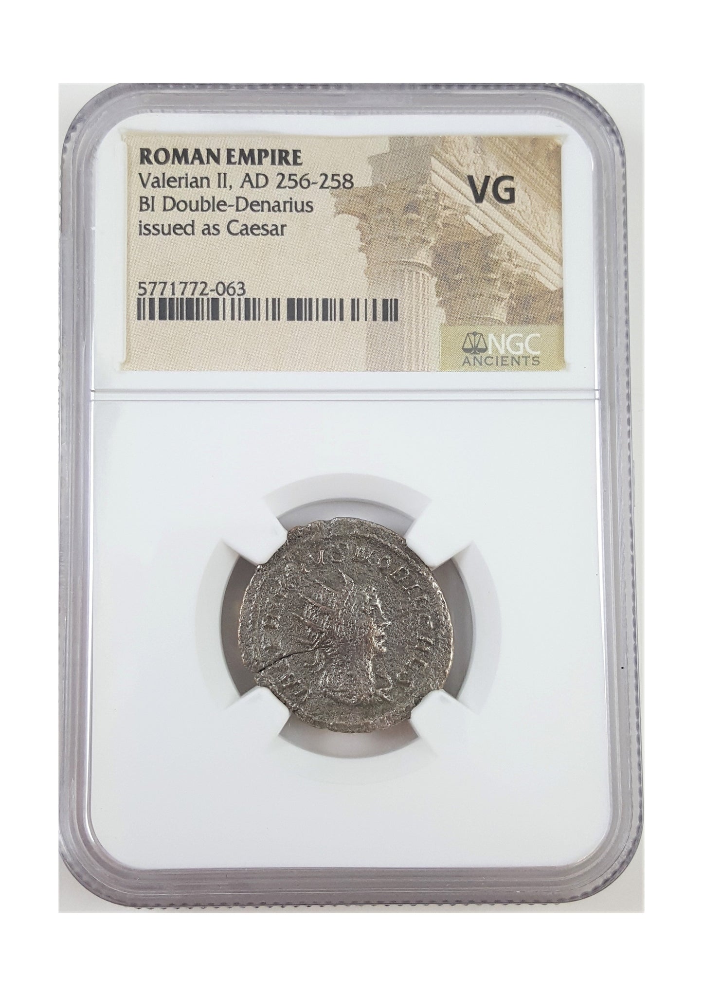 Roman Silver Antoninianus Of Valerian II (AD 253–257) NGC