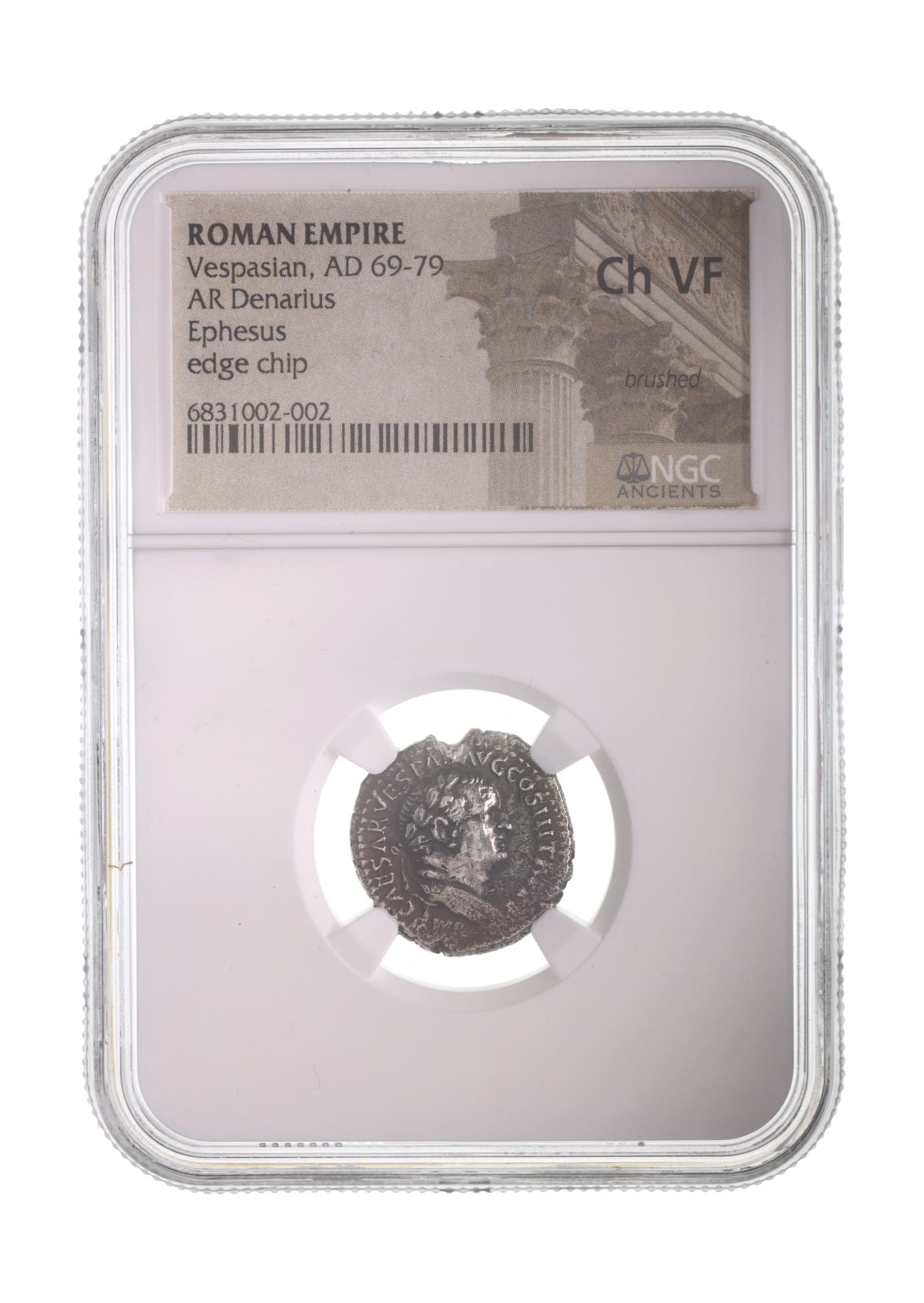 Vespasian Roman Silver Denarius (NGC Certified Slab)