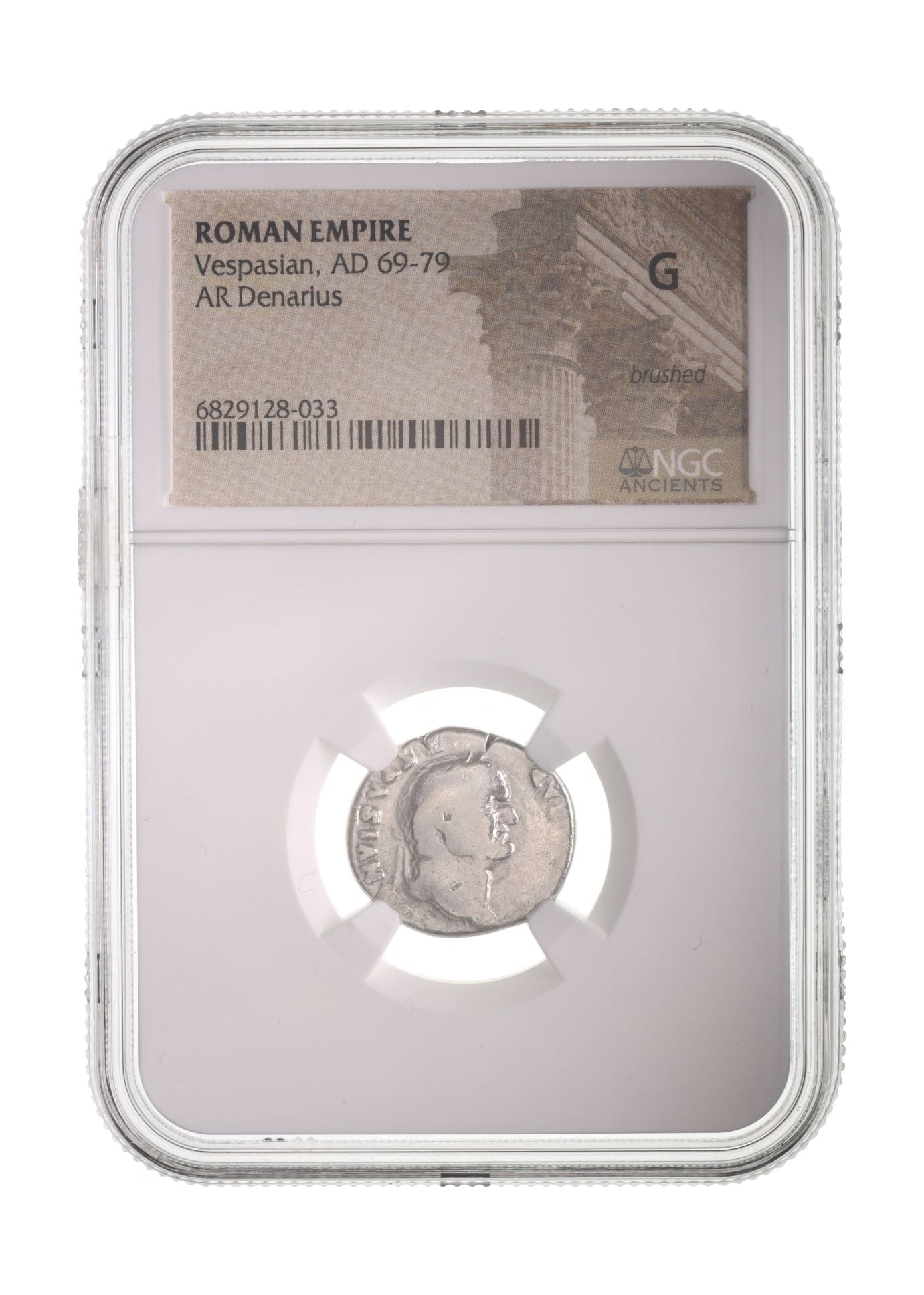 Vespasian Roman Silver Denarius (NGC Certified Slab)