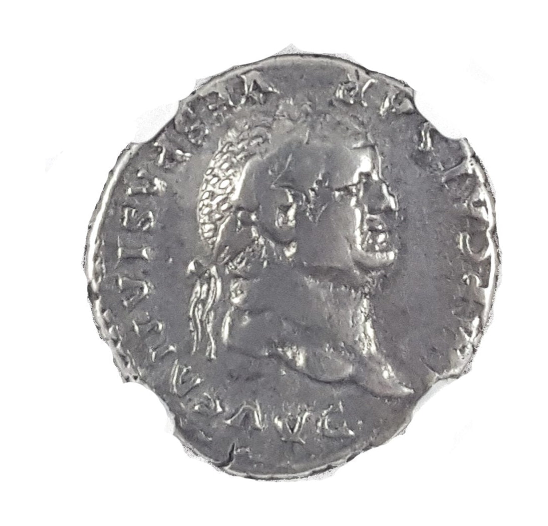 Vespasian Roman Silver Denarius (NGC Certified Slab)