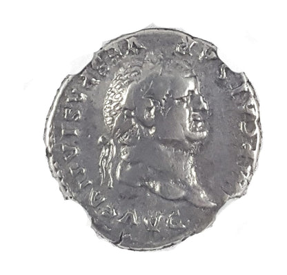 Vespasian Roman Silver Denarius (NGC Certified Slab)