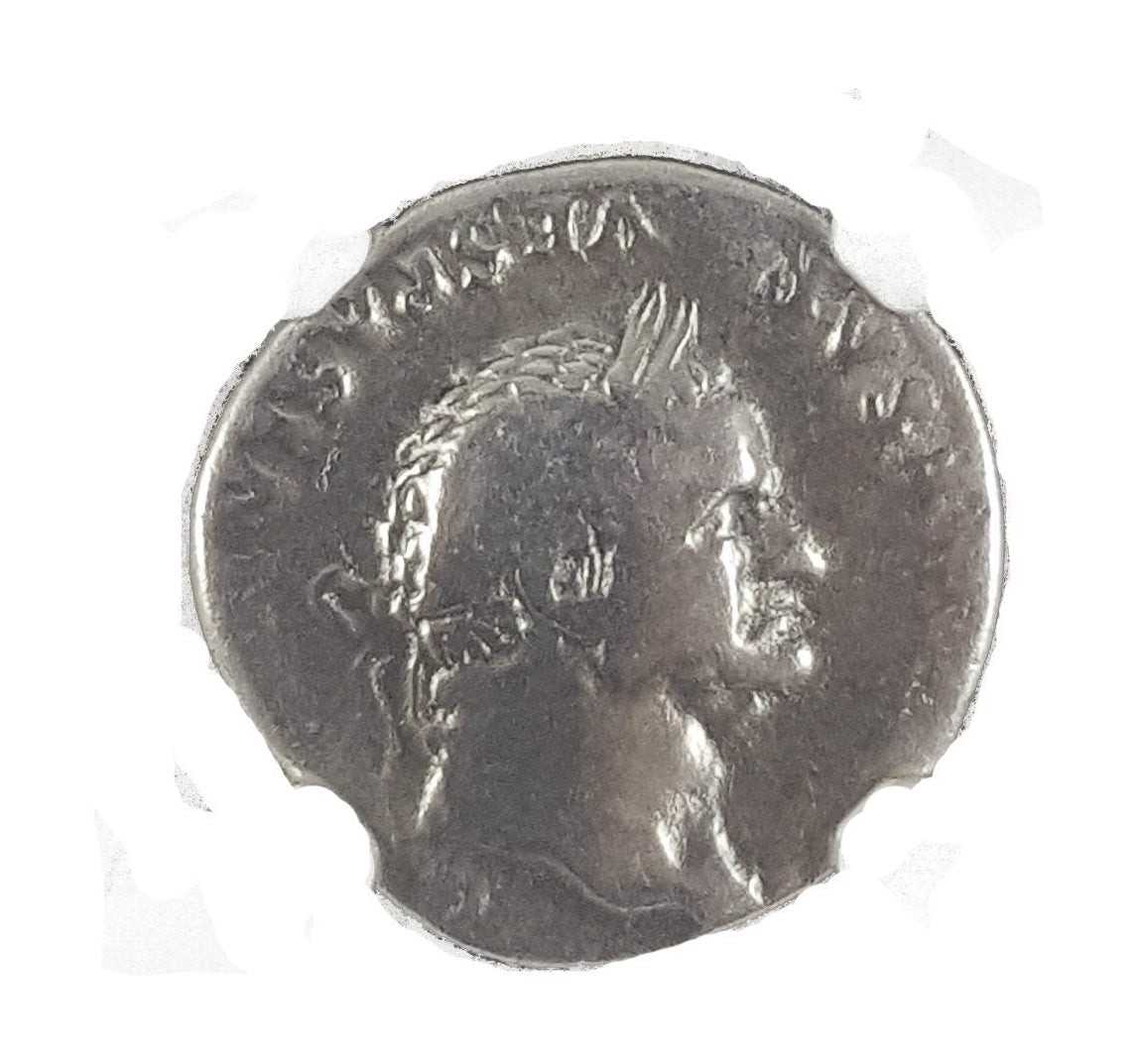 Vespasian Roman Silver Denarius (NGC Certified Slab)